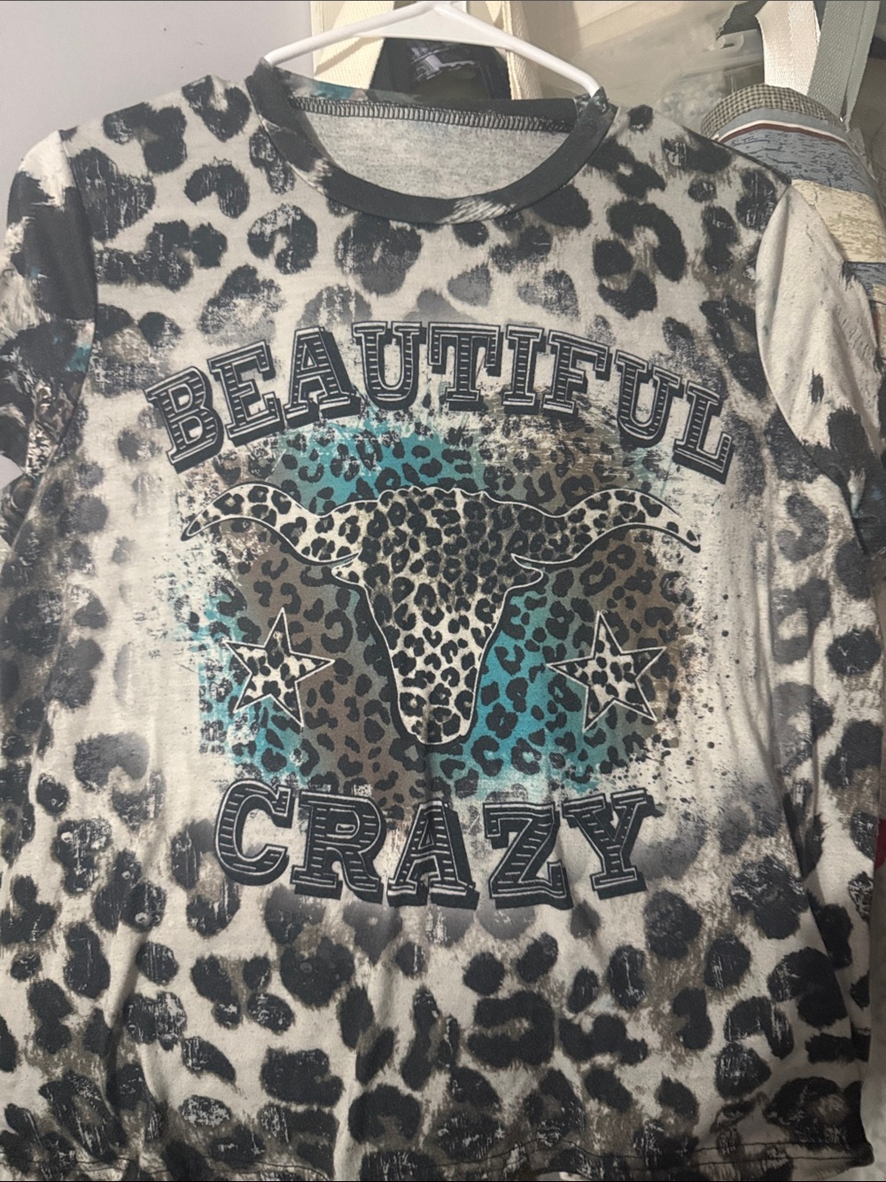 Beautiful Crazy Leopard Print Long Sleeve Kids Top - Teal & Black